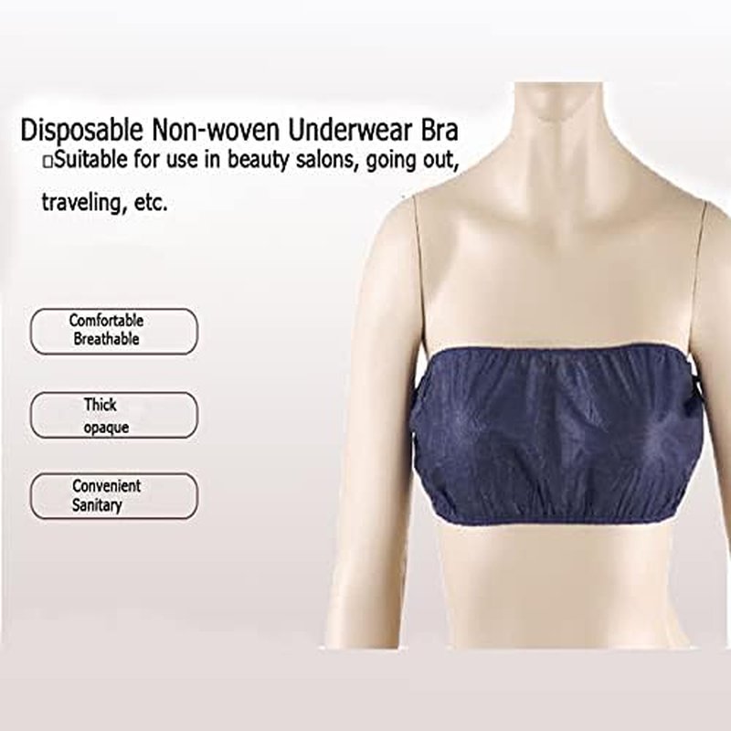 Disposable Underwear & Bra Set - 50 Pcs Breathable Travel Spa Wraps | Navy Blue