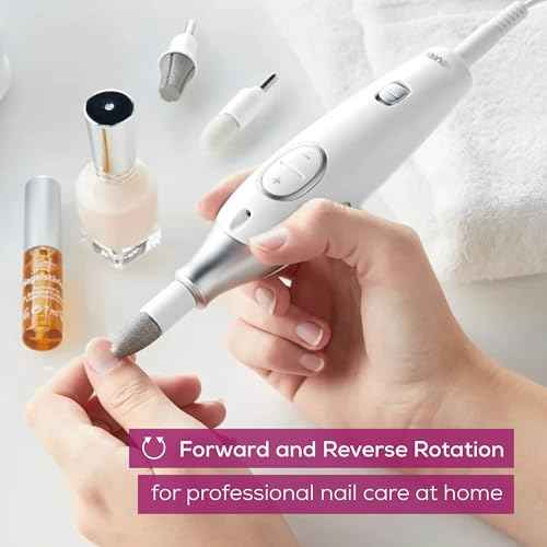 Beurer MP42 Nail Drill, 7-in-1 Nail Kit with Strong Sapphire Nail Drill Bits, Electric Nail File and Nail Buffer Includes Bright LED Light, Pedicure Kit and Manicure Set with Storage Case