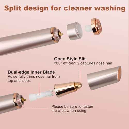 3 in 1 Women Face Shaver, Electric Eyebrow Trimmer Women Facial Hair Remover Waterproof Rechargeable Electric Shaver Razors for Face Nose Eyebrow Beard Mustache Arm Leg Armpit