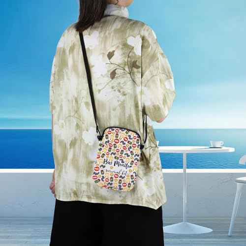WCGXKO Bus Monitor Gift Bus Monitor Survival Kit Zipper Crossbody Purses Bag Messenger Bag (Bus Monitor CR)