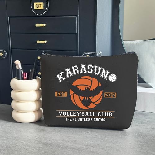 WCGXKO Anime Lover Volleyball Club Makeup Bag - Japanese Volleyball Anime Cosmetic Pouch
