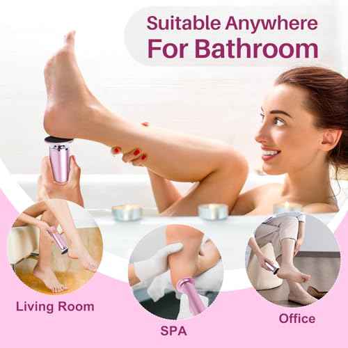 LIONVISON Electric Foot Callus Remover: Adjustable Speed Foot File for Cracked Heels - Working Women's Summer Pedicure Tool with 60pcs Sandpaper Discs - Dead Skin Remover for Dry Feet at-Home