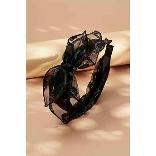 Sacina Black Bow Headbands for Women, Gothic Hair 80s Accessories, Gothic Costume Accessories