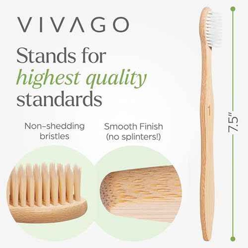 Soft Flossing Bamboo Toothbrushes 10 Pack - BPA Free Soft Bristles Toothbrushes for Adults, Natural Wooden Toothbrush