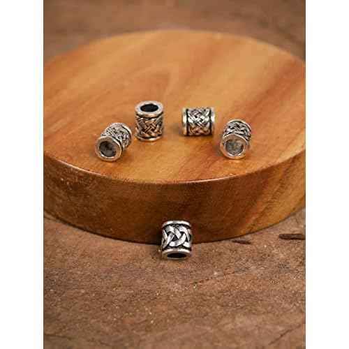 HAQUIL Hair clip Celtic Beads Antique Norse 5 pcs Viking Combo Beads Hair Pin Quick Beader Triquetra Knots Hair Beads Lock