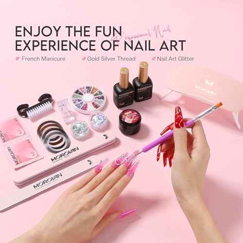 Poly Gel Nail Kit for Beginners: 32 Colors Gel Extension Nail Set with U V Lights for Starter DIY Nail Art Extension at Home Gifts for Ladies & Girls