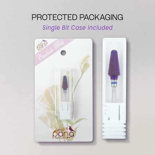 PANA 3/32" Purple Tornado Carbide Nail Drill Bit for Acrylics, Nail Extension, Gel Polish Removal Nail Salon Manicure Pedicure Electric File Tools (Medium - M)