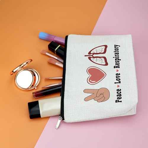 Respiratory Therapy Gift RT Worker Therapist Makeup Bag Respiratory Care Week Gifts Healthcare Worker Nurse Week Gift for Adult Employee Pulmonology Nurse Coworker Travel Pouch with Zipper