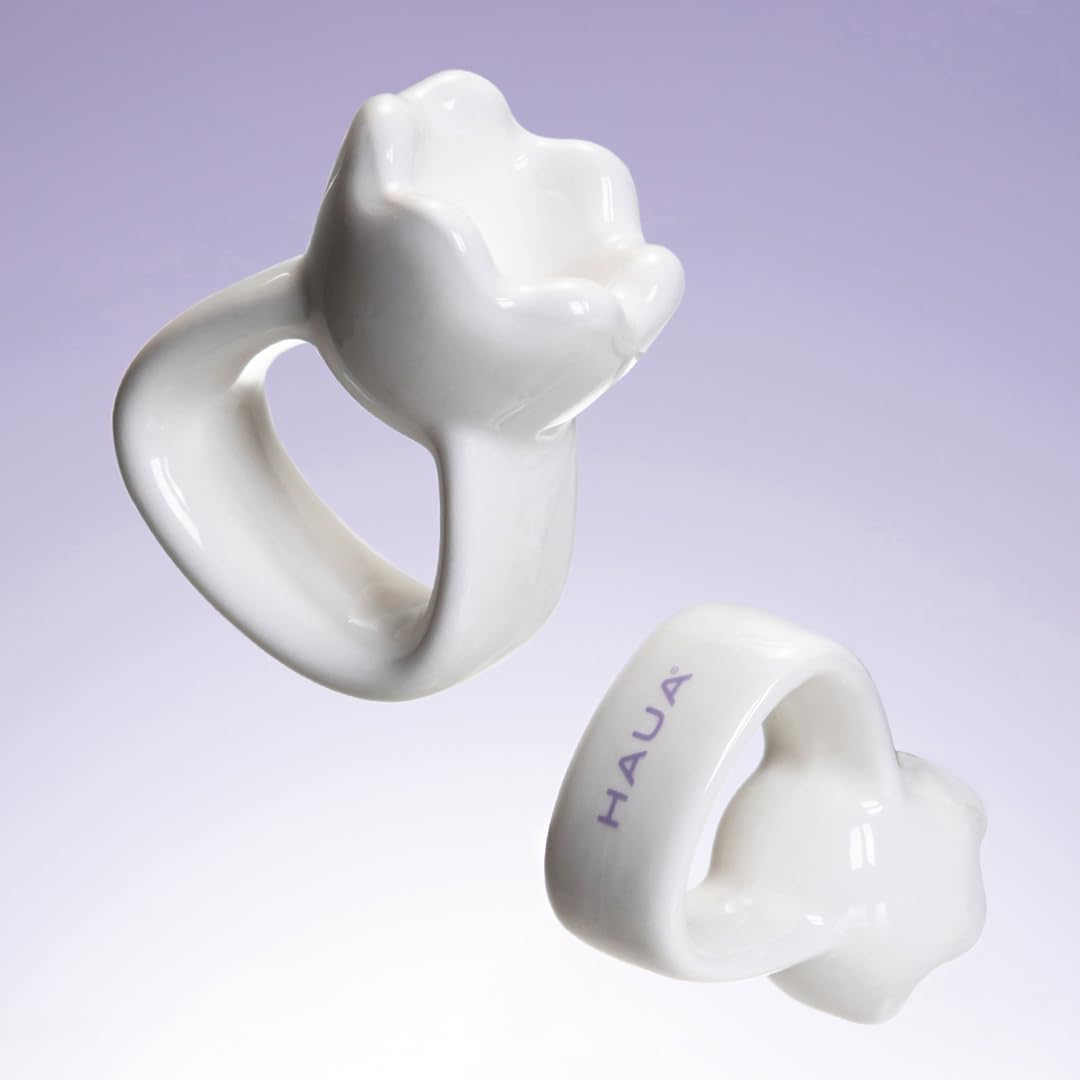 HAUA Ring Gua Sha, Korean facial tools, Premium Natural Ceramic, Massager, Multi-use Face & Body, Valentine's Day Gifts for Woman | 2oz