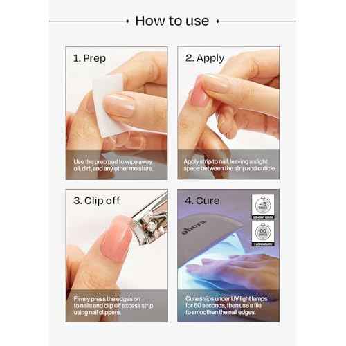 ohora Semi Cured Gel Nail Strips (N Carmel) - Nude, Glitter, Works with Any UV/LED Lamps, Salon-Quality, Long Lasting, Easy to Apply & Remove - Includes 2 Prep Pads, Nail File & Wooden Stick