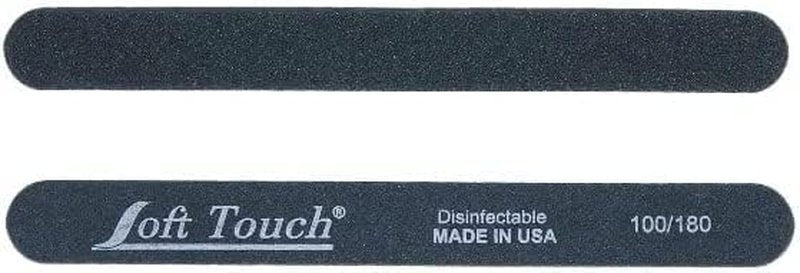 Soft Touch Nail File - 100/180 Grit Double-Sided Cushion for Natural & Artificial Nails | 7 Inch, 25 Pack