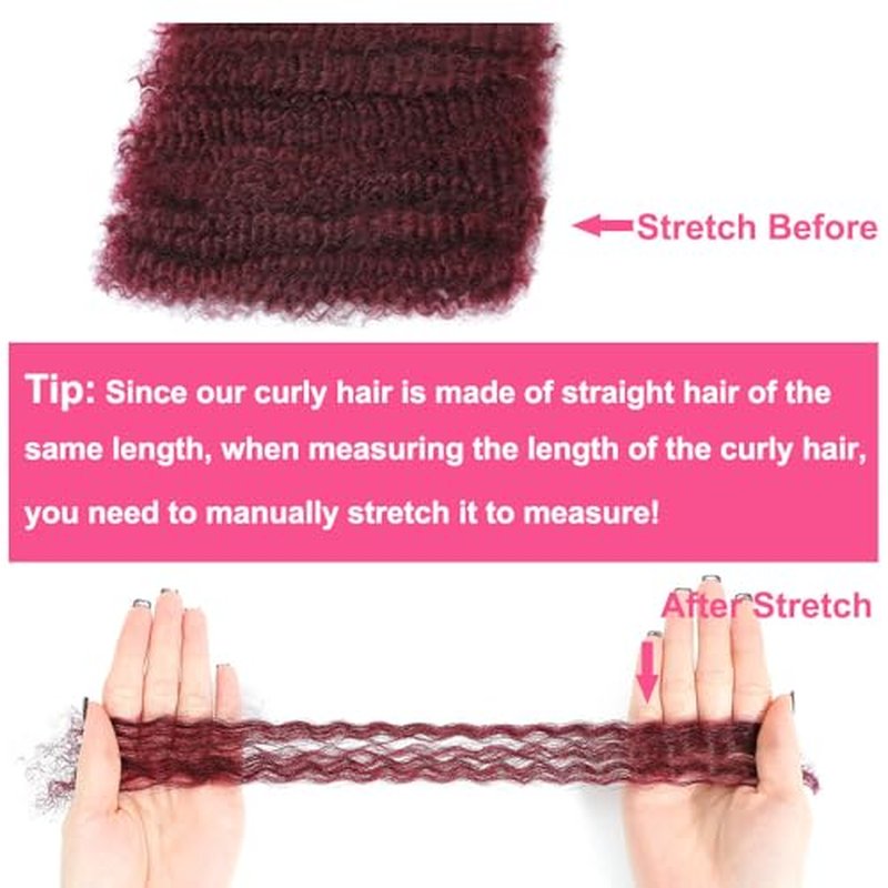 Afro Kinkys Bulk Human Hair -100% Real Human Hair for Mini Twist, Braiding, Loc Extensions & Crochet, 16 Inch 50g 4c Kinky Curly Hair Bundles, 99J Afro Bulk for Dreadlocks