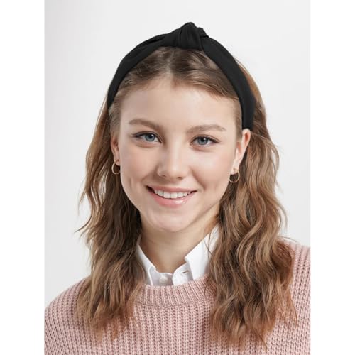 Knotted Headband for Women Non-slip Head Bands Top Knot Headbands Solid Colors Pink Headbands Fashion Hair Accessories for Women Girls