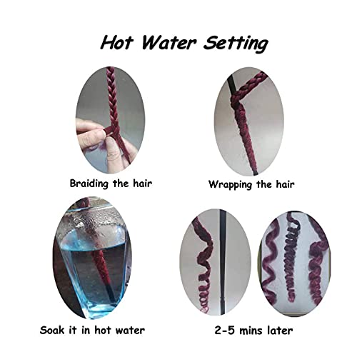 Liang Dian Pre Stretched Braiding Hair Ombre 30 Inch 8 Packs Synthetic Crochet Braids Hot Water Setting Professional Soft Yaki Texture Synthetic Hair Extensions(1B/30/27)