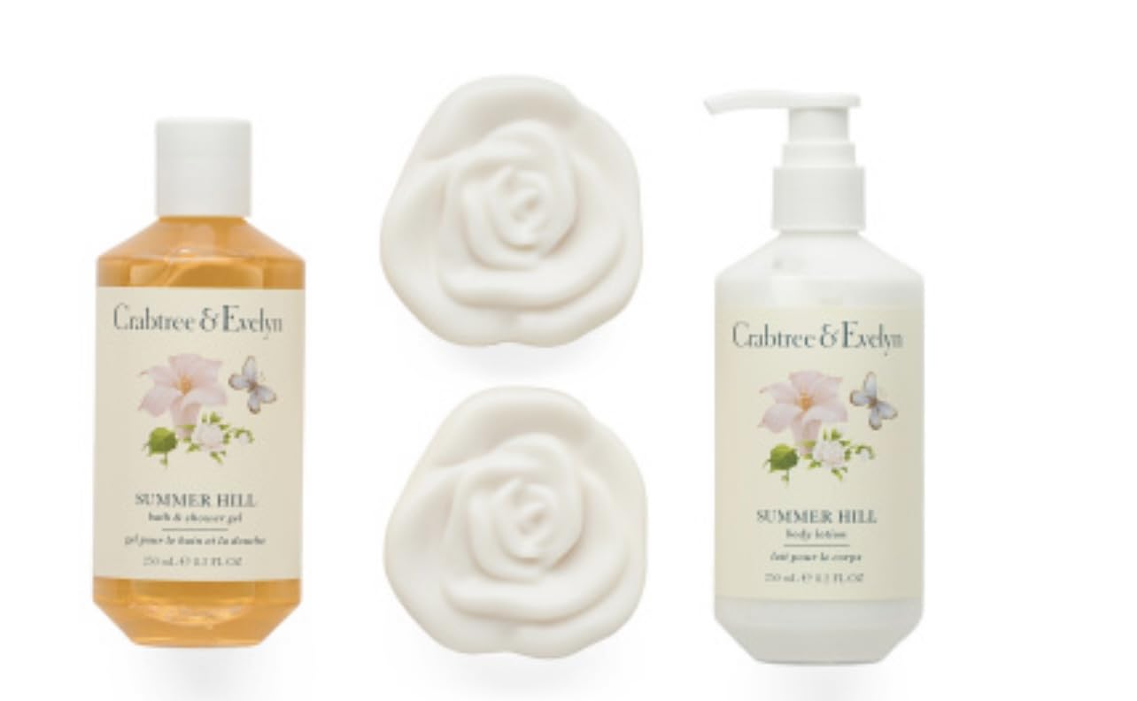 Crabtree & Evelyn 4 Piece Gift Set Tin (4-piece Set, Summer Hill)