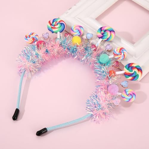 NVENF Candy Headband Costume Accessories Christmas Candy Cane Lollipop Headbands Halloween Holiday Christmas Outfit for Women