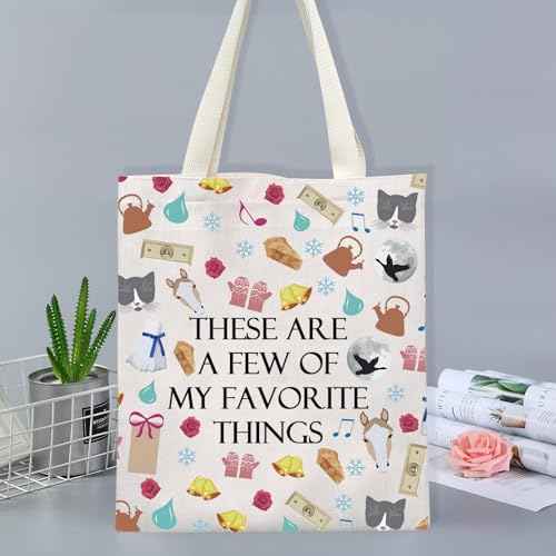 FOTAP Sound Music Inspired Gifts My Favorite Things Song Makeup Bag Musical Movie Tote Bag Theater Party Gifts (favorite things T)