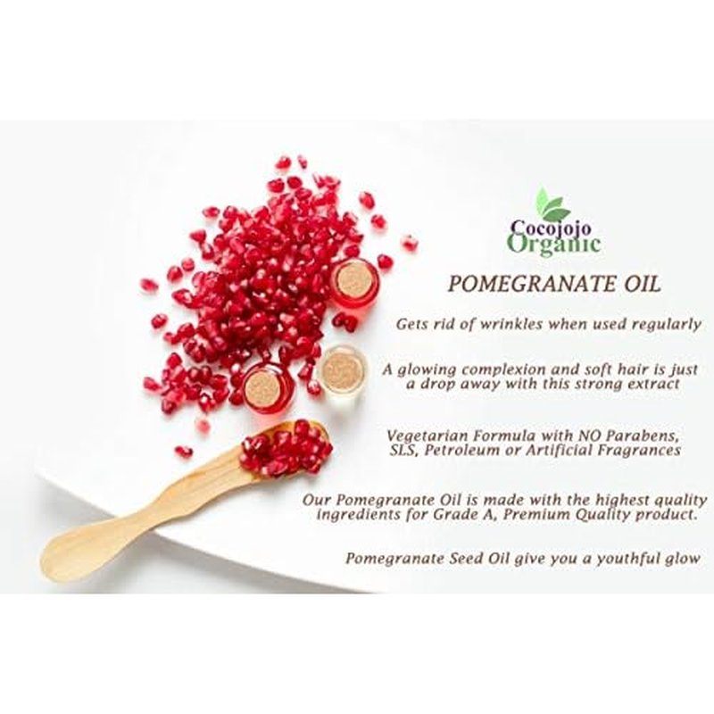 cocojojo Pomegranate Oil Pure Seed Oil Cold Pressed 32 oz Refined Skin Hair Nails Cuticles