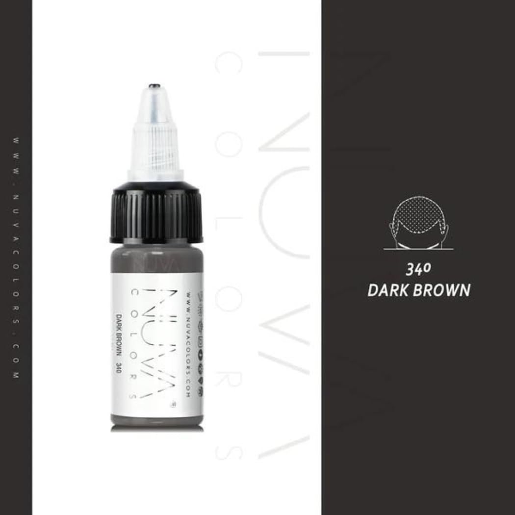 Nuva Scalp Micro-Pigmentation Ink - Customizable, Neutral Undertone for SMP Procedures, Vegan, Made in USA (Dark Brown)