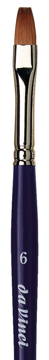 da Vinci Size 6 Acrylic Nail Brush - Round Russian Red Sable with Blue Handle