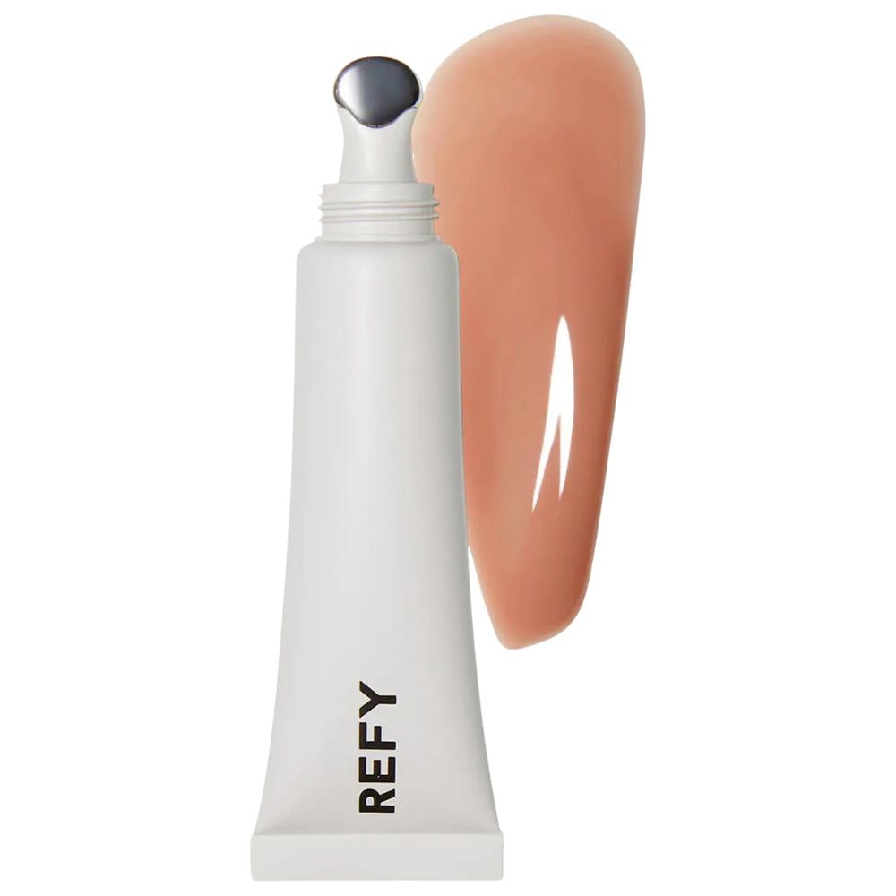REFY Lip Gloss - Hyaluronic Acid Infused, Light Warm Nude | Moisturizing Shine