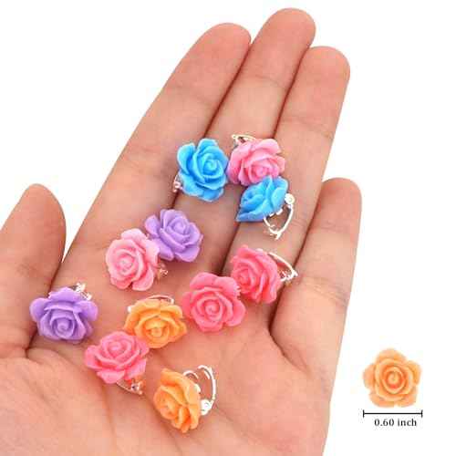 YISSION Mini Rose Flower Hair Clips and Barrettes - 20Pcs Cute Small Colorful Hair Pins for Women's Bridal & Wedding Hair Accessories
