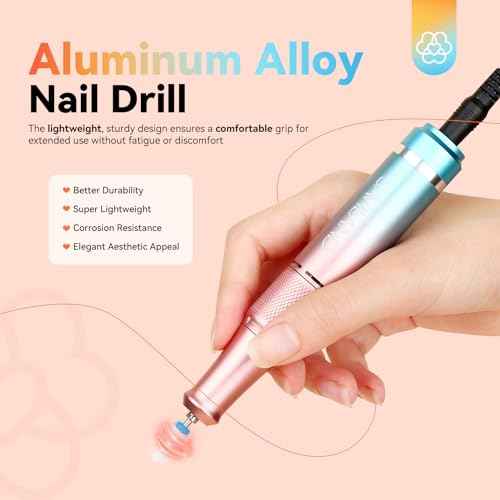 SAVILAND Electric Nail Drill Professional: 40000RPM Upgrad Nail Drill Kit 2025 Beautiful Gradient Sunset Color Scheme Nail D rill Machine Portable Nail File & Buffers Salon Use Manicure Pedicure