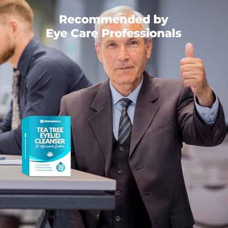 Tea Tree Oil Eyelid Wipes (36 Count), Individually Wrapped Eyelid Cleanser, Eyes Lid Cleaning Wipes for Stye Eye Treatment, Eye Wipe for Dry Eyes, Blepharitis, Mild to Moderate Conditions