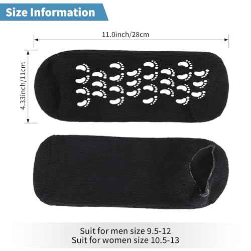 11" Large Silicone Moisturizing Socks for Men - 2 Pairs Soft Foot Care Socks - Feet Moisturizing Socks for Dry Cracked Feet (Size L)