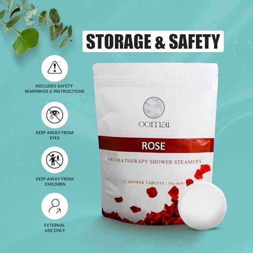 Oomai Shower Steamers Aromatherapy Rose Scent 12 Pack with Tray, Gifts for Women, Spa Set, Thanksgiving Christmas Birthday, Realaxation, Self Care