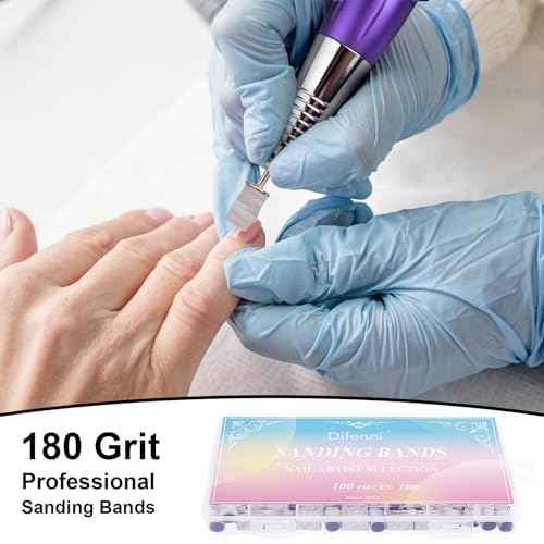 Sanding Bands for Nail Drill, 180 Grit Sanding Bands Nail Drill Bits 100 Pcs Fine Grit Nail Sanding Bands with Storage Box for Most Size 3/32" Nail Drill Machine (Zebra)