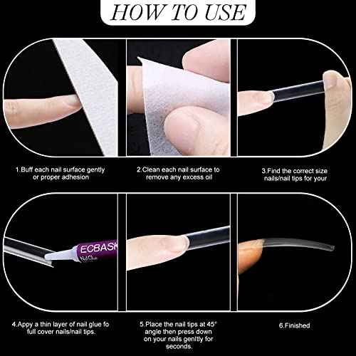 550 PCs XXL Tarpered Square Nail Tips,SITELENABY Ultra-thin Half Cover Clear Square Nail Tips False Artificial Nails Tips 11 Sizes with Box (Tapered Square French Tips)