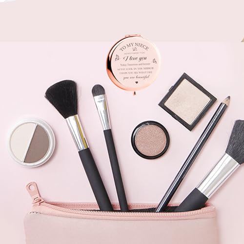 Niece Compact Mirror - Makeup Mirror Gifts for Niece from Aunt, Birthday & Christmas