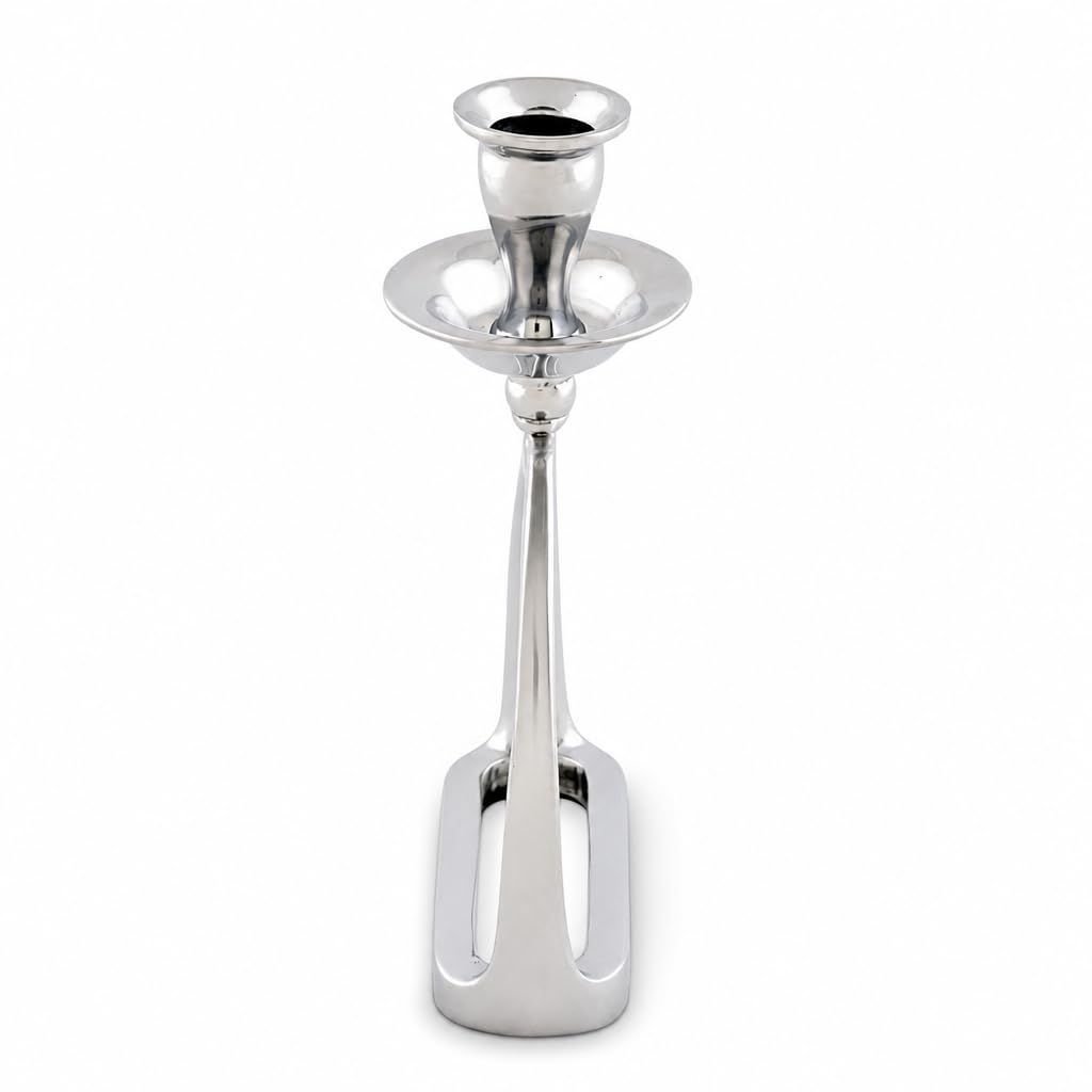 Arthur Court Equestrian Stirrup Candlestick - Cast Aluminum Polished Candle Holder for Home Decor - 8 Inch Tall