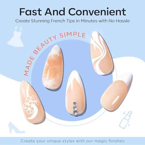 Modelones French Tip Tool- 6 Pcs Nail Stamp French Manicure Kit Suitable for DIY Together with Gel Nail Polish Art Tips Printing Tool Kit