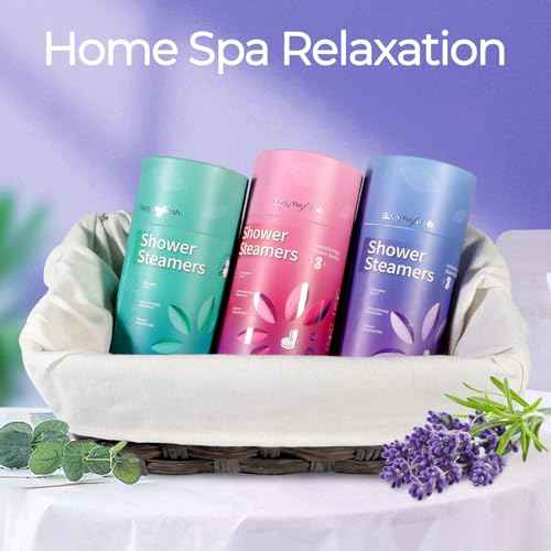 Lavender Shower Steamers Aromatherapy - Birthday Gifts for Women, 8 Pack Shower Bombs with Essential Oils, Stress Relief, White Elephant Christmas Gifts, Stocking Stuffers for Adults, Teen