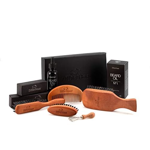 ZilberHaar Major ? Men's Hair and Beard Brush ? Soft Boar Bristles ? Massages and Exfoliates Skin and Scalp ? Ideal Men's Grooming Accessory ? Made in Europe