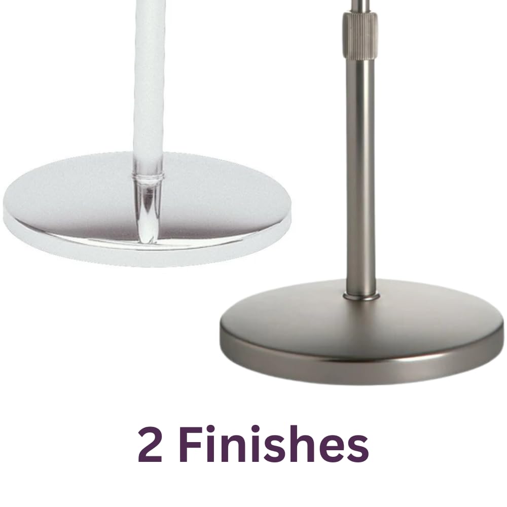 JERDON Two-Sided Tabletop Makeup Vanity Mirror - 5X-1X Magnification & Swivel Design - 9-Inch Diameter Mirror with Adjustable Height - Nickel Finish - Model JP4045N