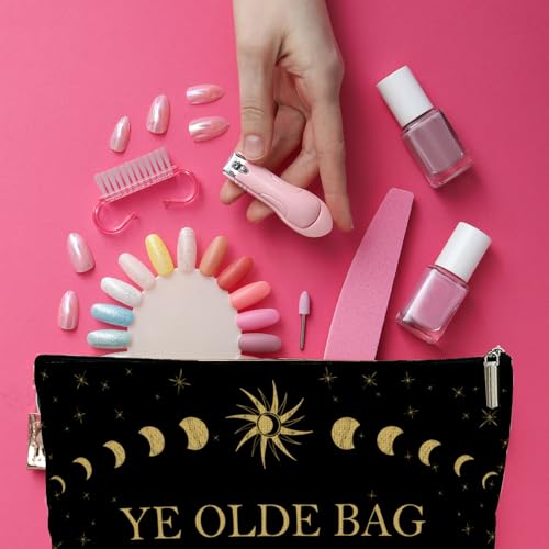 Witchy Gifts for Women, Ye Olde Bag of Witchy Sht Makeup Bag, Witch Stuff Birthday, Halloween Cosmetic Bag with Zipper (Black)