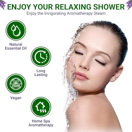 Shower Streamers Aromatherapy 12 Pcs, Lavender Bath Bombs with Essential Oils, Shower Bombs Aromatherapy Stress Relief Gifts - Birthday & Christmas Gifts for Men, Women - Eucalyptus Shower Streamer.