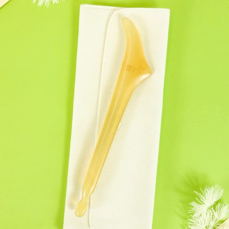 Tan Mujiang Guasha Board Natural Sheep Horn with Unique Handicraft Scraping Therapy Spa Massage Tool Kalla