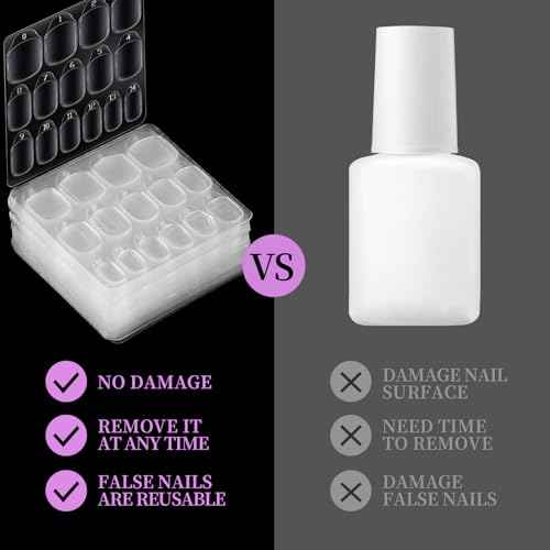 Teenitor 600pcs Press on Nail Adhesive Tabs, 15 Sizes of Nail Stickers for Press on, Press on Nails Stickers Press on Nail Sticky Tabs for Nails, Nail Glue Stickers Nail Glue Tabs, 40 Sheets