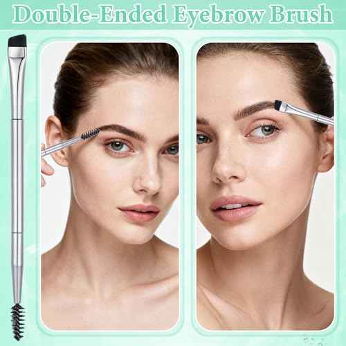 6 in 1 Eyebrow Trimmer Kit, Include Face Razor, Eyebrow Scissors, Tweezer, Double-Ended Eye Brow Brush for Women Men, Gifts for Stocking Stuffers - Transparent