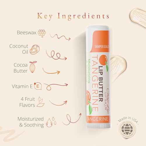 CHAP-LIP Original Lip Balm Hydrating Bulk Chap Stick with Fruit Flavors, Coconut Oil, and Cocoa Butter - Christmas Gift Stocking Stuffers Lip Therapy Pack for Men and Women - Made in the USA, 60 Pack