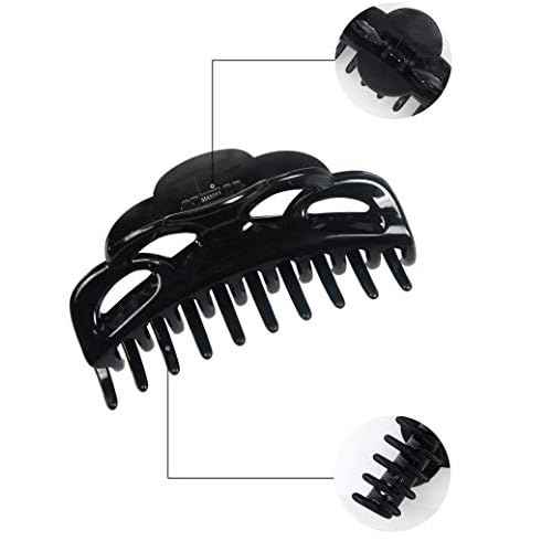 Large Hair Clips for Thick Hair Plastic Big Claw Clips Updo Hair Styling Accessories for Women Strong Hold Jumbo Hair Jaw Clips(Arc-Black+Brownish)