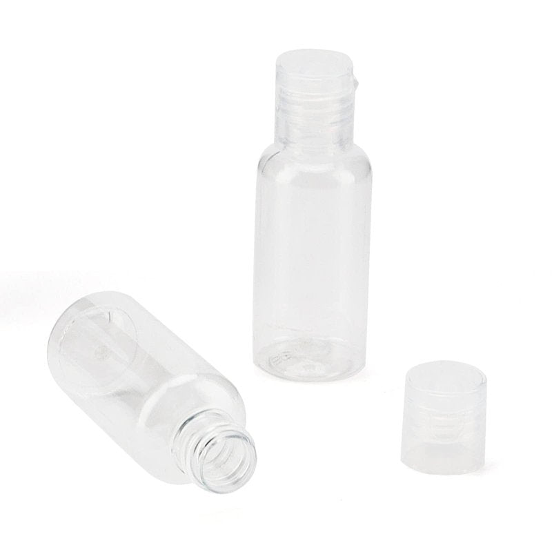 KEILEOHO 80 Pack 1oz/30ml Clear Plastic Flip Cap Bottles, Travel Bottles with Flip Cap, Empty Dispenser Container for Travel Size, Refillable Containers Bottles for Shampoo, Lotion, Cream, Toner