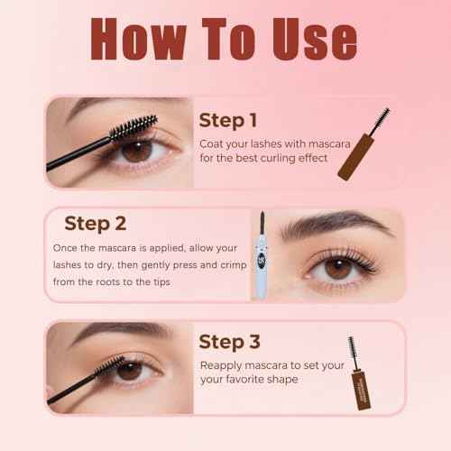 Heated Eyelash Curlers Electric Eyelash Curler with LED Display, 4 Temperature Modes Anti-Burn USB Rechargeable Natural Curling 24H Long Lasting for Women Makeup Tools Gifts