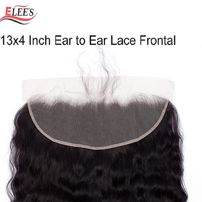 ELEE'S HAIR Loose Wave Lace Frontal With Baby Hair Lace Closure 13x4 Ear To Ear Swiss Lace Brazilian Virgin Hair Free Part Natural Color 16 Inch