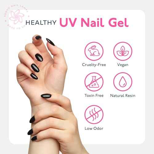 SUNUV 15ml Gel Top Coat and Base Coat Set, Gel Nail Polish Kit 2 Pack, Art Manicure UV Nail Lamp No Wipe High Gloss Gifts for Women