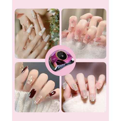 Professional UV Light for Gel Nails - 63 LED Beads with Auto Sensor & 4 Timer Settings, High-Power LED/UV Lamp for Fast Curing, Salon & Home Gel Polish Dryer